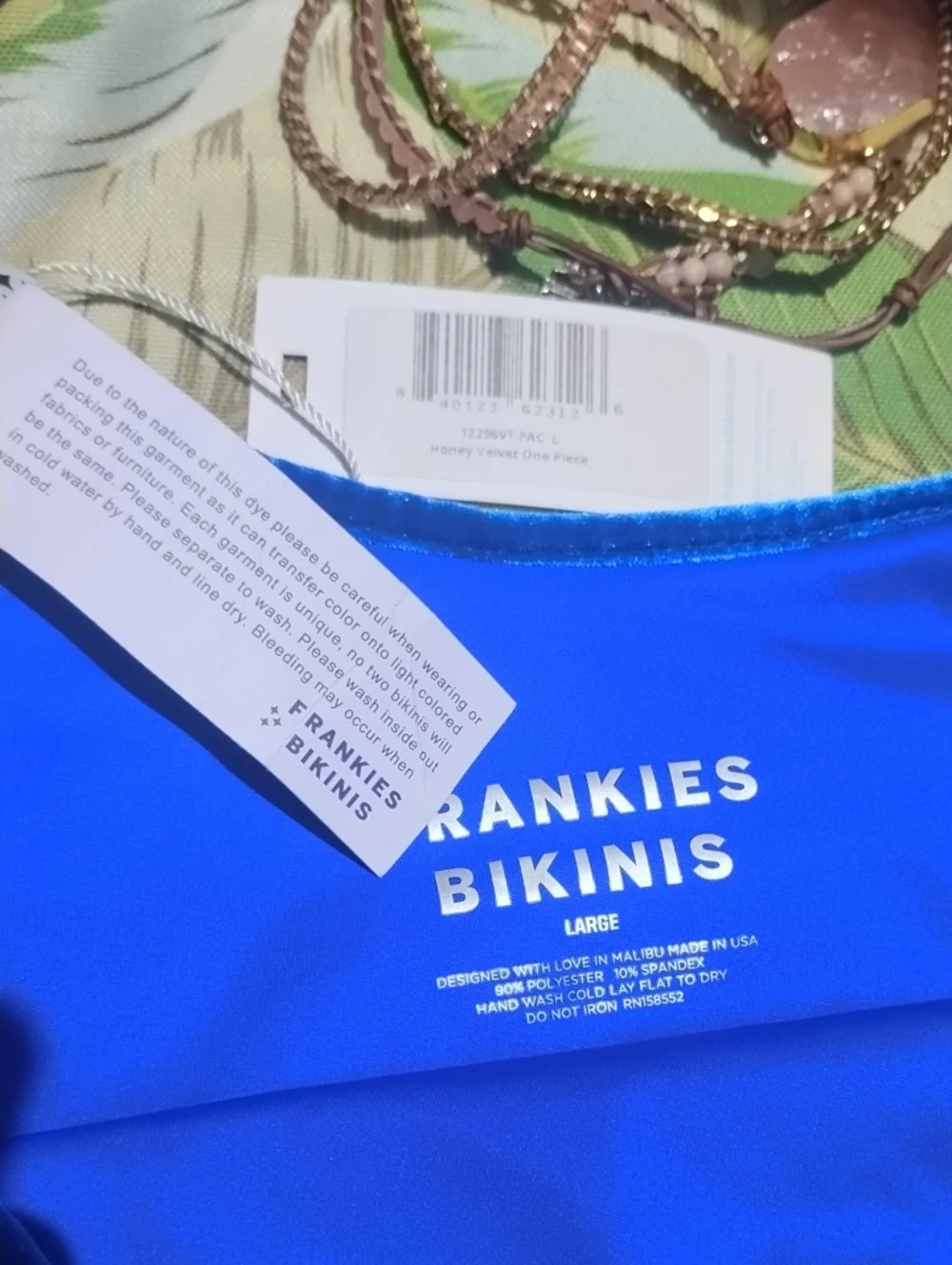 Frankie's Bikinis NWT SZ L Honey Velvet Cheeky One Piece - Pacific Side Cut Ties
